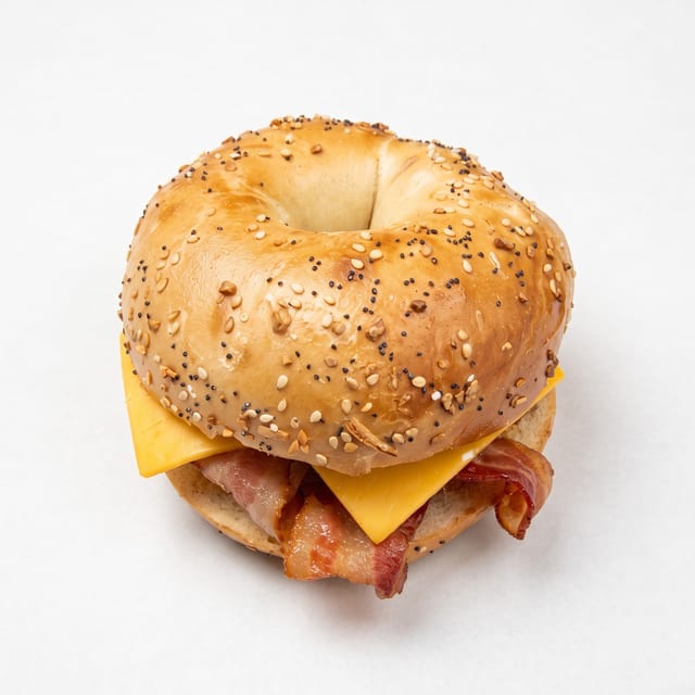 Turkey Bacon & Cheese Breakfast Sandwich.